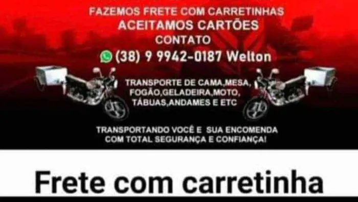 Frete carretinha toda montes claros 