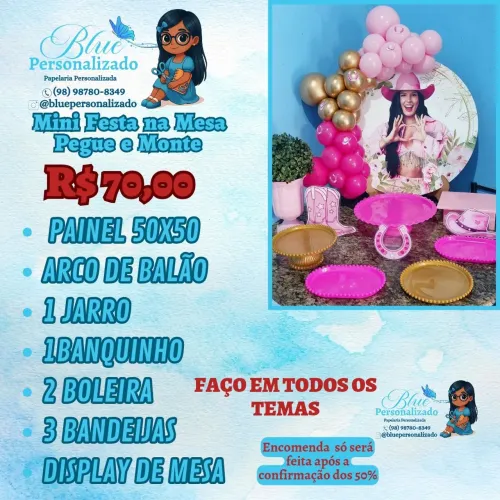 Mini Festa na Mesa - Pegue e Monte