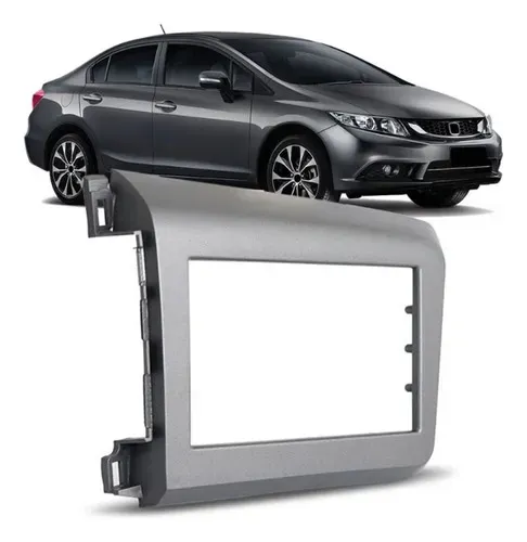 Moldura Grafite 2 Din 7 Polegadas Civic 2012 2013 14 15 2016
