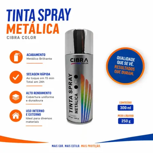 Tinta Spray Metálico Cibra