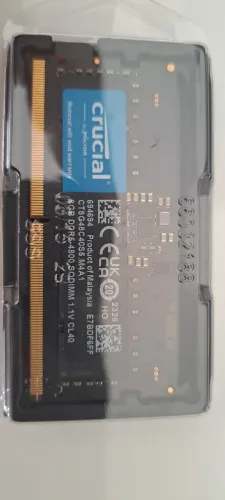 Memória Notebook Ddr5 16gb (2x8gb) Crucial 4800mhz - Nova (Sem Uso)
