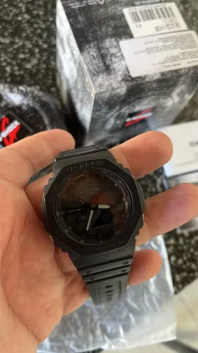 Casio Relógio masculino G-Shock GA-2100-1A1DR quartzo analógico resina preta