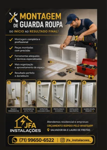 Montador de móveis, residencial e de escritório