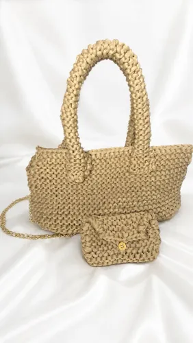 Bolsa e carteira kit tricô artesanal | handmade feita a mão