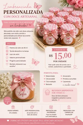 Lembrancinha Personalizada com Doce | Maternidade, Chá de Bebê e Festas