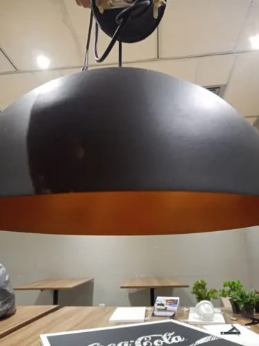 Luminária pendente meia lua 40 cm