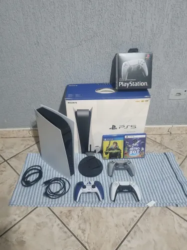 PS5 Mídia Física + 3 Controles (30 Anos e GOW) + Jogos + Caixa Original - Ler Descrição