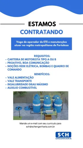 Vaga de operador de ETE e manutenções 
