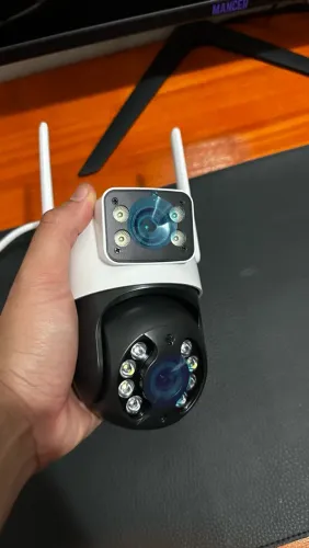 Câmera de Segurança Dupla Lente Wi-Fi iCSee 360° - Nova