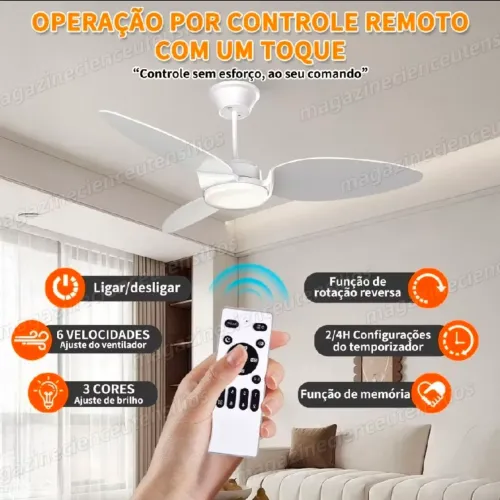 Ventilador de teto com controle remoto (instalado)