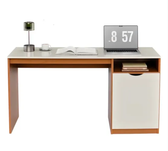 Escrivaninha MAXI para Escritório Home Office com Porta e Nicho em MDF Moderna Compacta