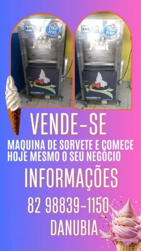 Máquina de sorvete Italiano e açai profissional - Pronta para trabalhar 
