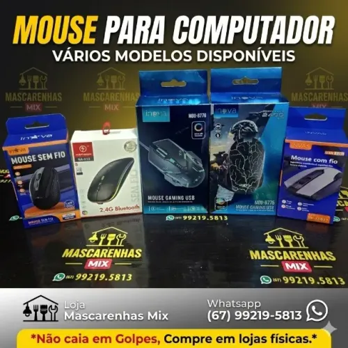 Mouse para Computador e Notebook Varios Modelos para Trabalho e Jogos Cod: 0184