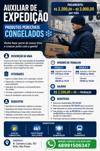 Auxiliar de expedição - Conferencia