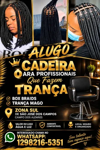 Alugo cadeira para profissional da área da beleza trancista que faça trança Box braids