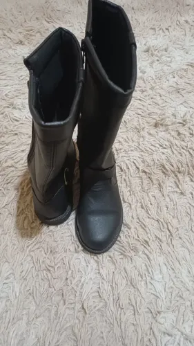 Bota infantil feminina Montaria Cano Longo Com Zíper Macia número 32