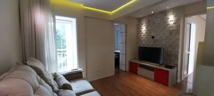 Apartamento para alugar 55m² mobiliado/2 quartos/1 vaga/espaço Gourmet no Baeta Neves-SBC