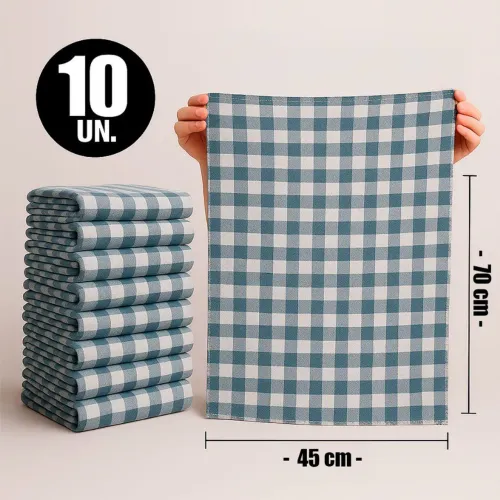 kit 10 peças pano xadrez