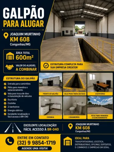 Galpão no Joaquim Murtinho Km 608 congonhas