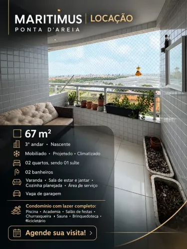Imóvel para aluguel tem 67 metros quadrados com 2 quartos em Ponta D'Areia - São Luís - MA