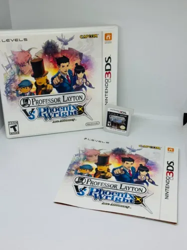 PROFESSOR LAYTON VS PHOENIX WRIGHT ACE COM CAPA JOGO NINTENDO 3DS ORIGINAL - LER DESCRIÇÃO