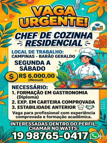 Chefe de Cozinha Residencial