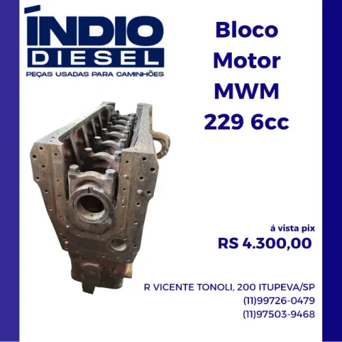 Bloco Motor MWM 229 6cc