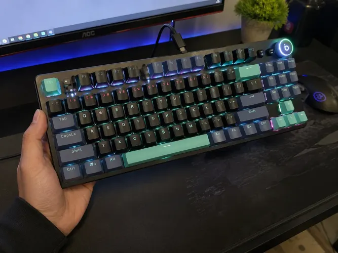 Teclado Mecânico Gamer Rgb Tkl, Tri-mode(2.4g/bluetooth/usb-c)