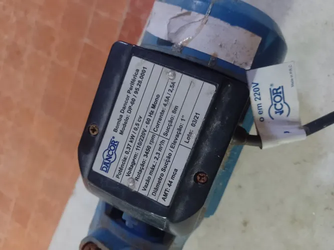 Bomba periférica monofásica dp60 110/220v