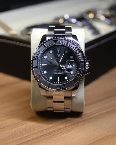 Relógio Masculino Poedagar Yatch ORIGINAL Prateado - Luxo Aço Inoxidável e a prova d'água