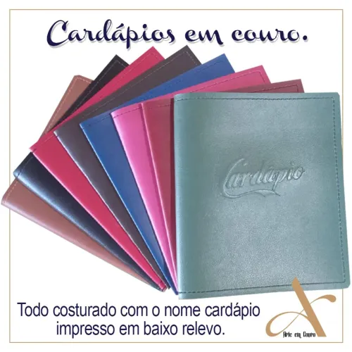 Cardápios em couro