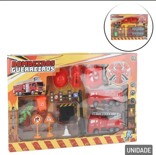 KIT Bombeiro Caminhões e Acessórios 12 Peças