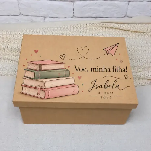 Caixa Personalizada Cerimônia da Caneta 5º Ano, Fotmatura, MDF Tamanho 25x20x10 cm