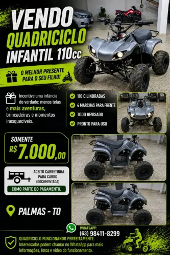 Vendo Quadriciclo infantil 110 cc