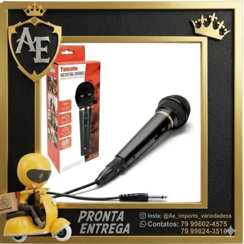 Microfone Dinâmico com fio 