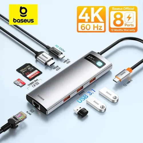 Hub Usb C Ideal Para MAC Baseus 8 Portas (Original e Lacrado)