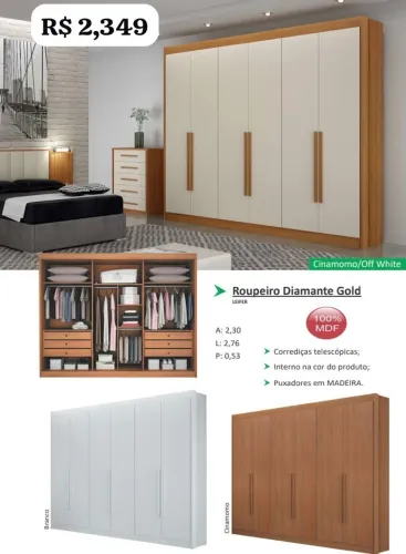 Guarda Roupa Casal 100% MDF - Promoção