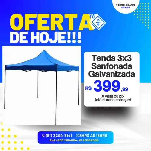 Tenda 3x3 Galvanizada com Proteção UV