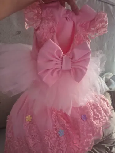 Vestido festa infantil borboleta 2 em 1 + tiara