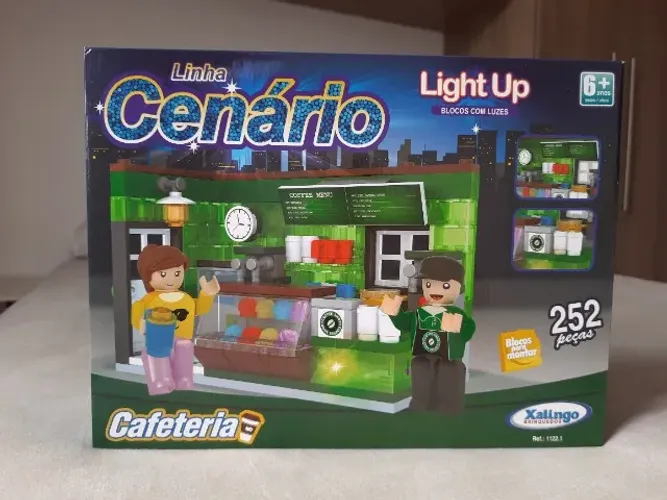 Blocos de montar Cenário Light Up Cafeteria Xalingo