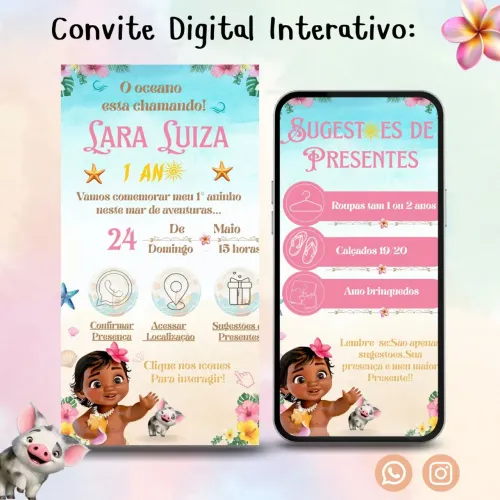 Convite Interativo Moana Baby ?
