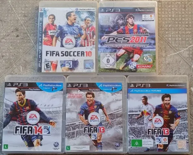5 Jogo Ps3 Fifa Pes Futebol Originais Ótimo Estado