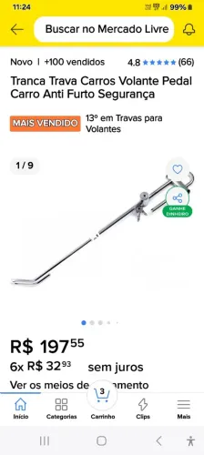 Tranca de volante de aço