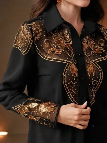 Conjunto preto e dourado prime