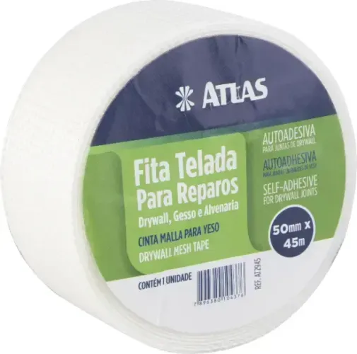Fita telada para reparos em drywall, 50 mm x 45 m, AT2945, ATLAS