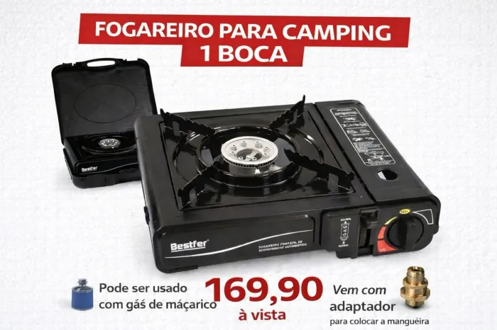 Fogareiro portátil p/camping 