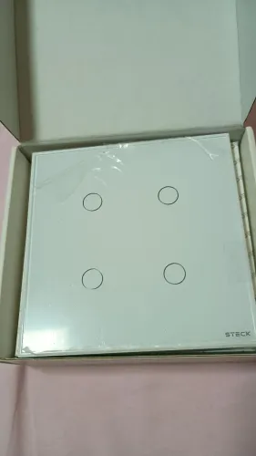 Interruptor Inteligente Wi-Fi Steck Touch Glass - 4 Teclas (Novo)