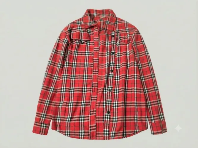 Camisa Xadrez Flanelada Vermelha Feminina Manga Longa Tam.M