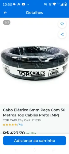 Cabo 6mm 50 mts