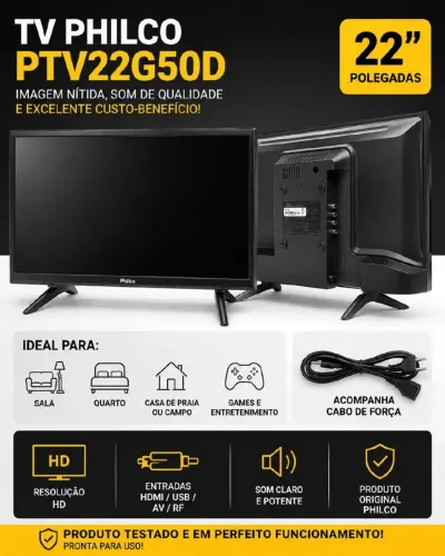 TV PHILCO PTV22G50D 22" POLEGADAS